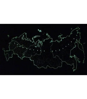 Карта Российской Федерации. Светящаяся в темноте, в тубусе