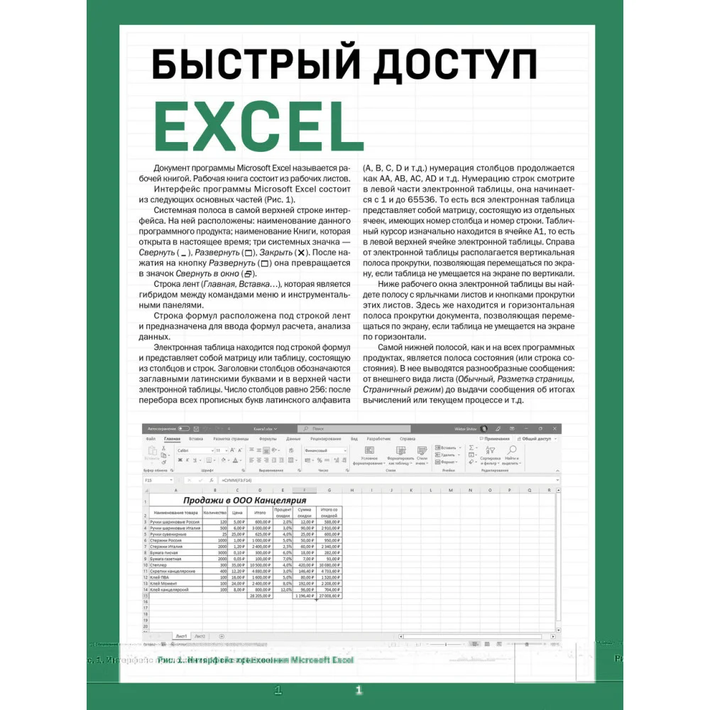 Быстрый доступ. Excel: таблицы, формулы, секреты. Шпаргалка-буклет для начинающих (215х285 мм, 6 полос компактного буклета в европодвесе) Быстрый доступ. Excel: таблицы, формулы, секреты. Шпаргалка-буклет для начинающих (215х285 мм, 6 полос компактного буклета в европодвесе)