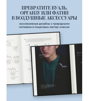 Цветы и листья. Объемные вышитые украшения на прозрачной основе