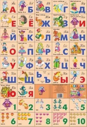 Разрезная азбука и счет. Сказочная. Плакат