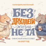 Без ДРУЛЛЕГИ жизнь не та! Офисный крыссовет. Календарь настенный на 2027 год (170х170 мм)